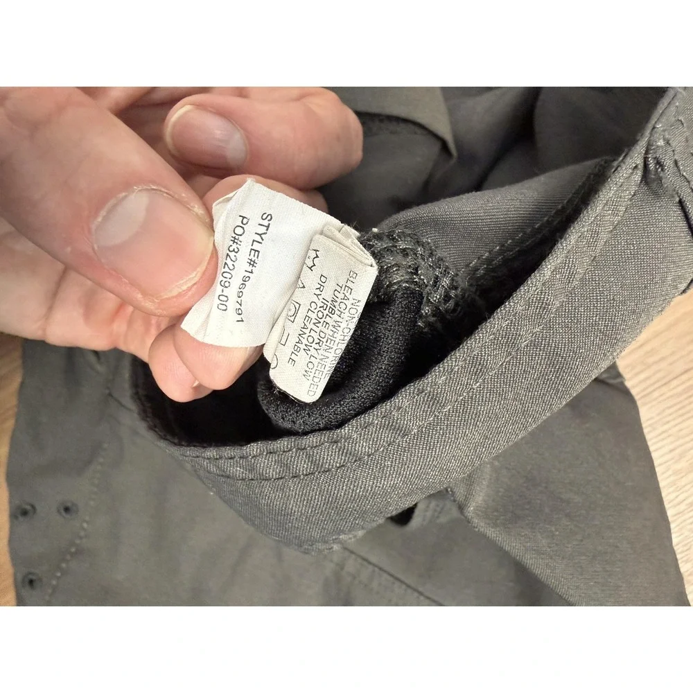PrAna Pants Mens 38x30‎ Zion Gray Hiking Cargo Adjustable Waist Snap Hem Outdoor